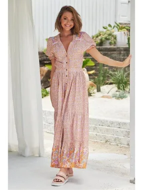 JAASE Forget Me Not Print Jean Maxi Dress