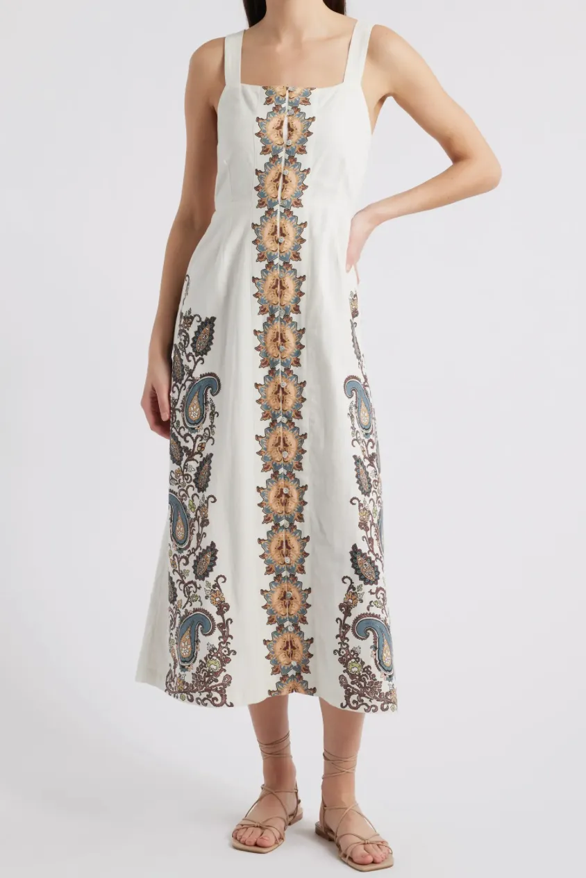 Jolene Ankle Dress in Veneto Paisley Print