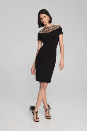 Joseph Ribkoff Embellished Neckline Dress