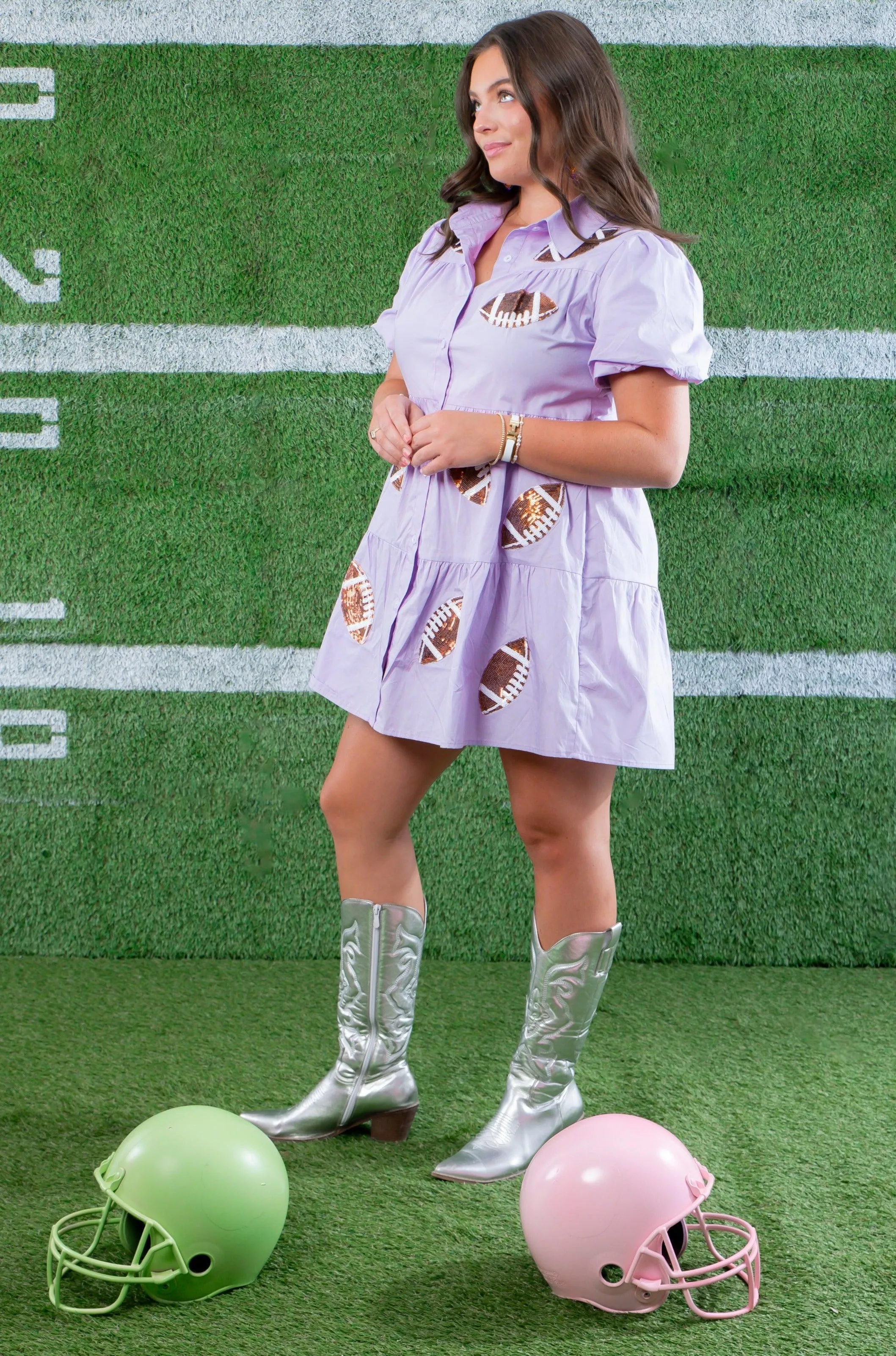 Lavender Sequin Football Dress
