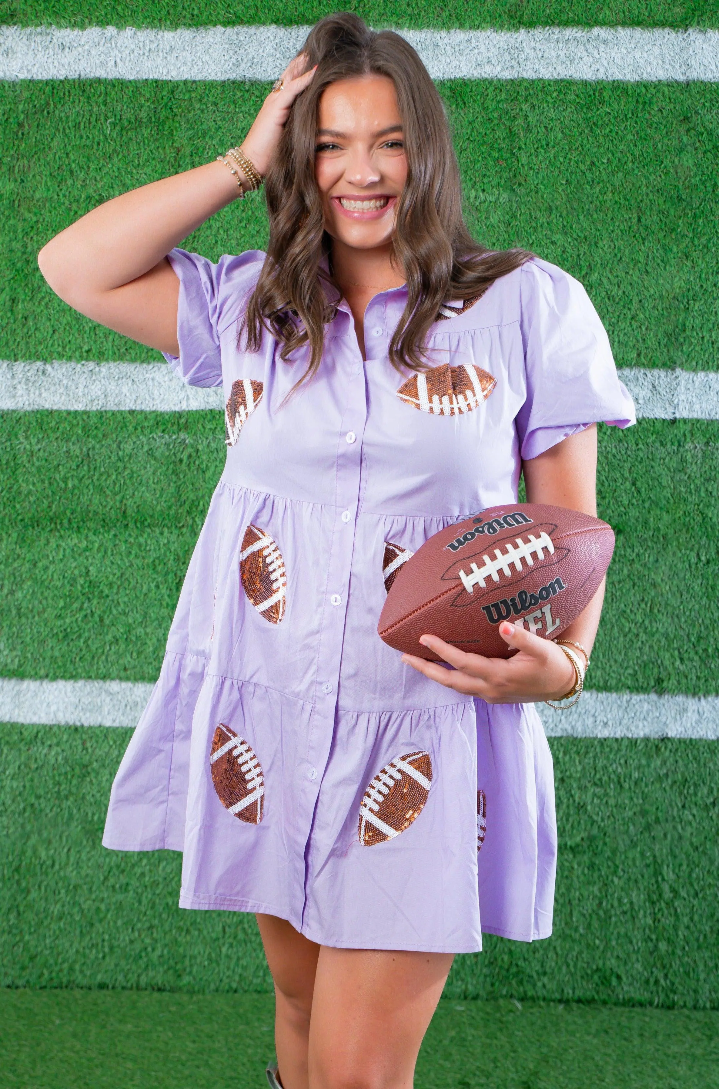 Lavender Sequin Football Dress
