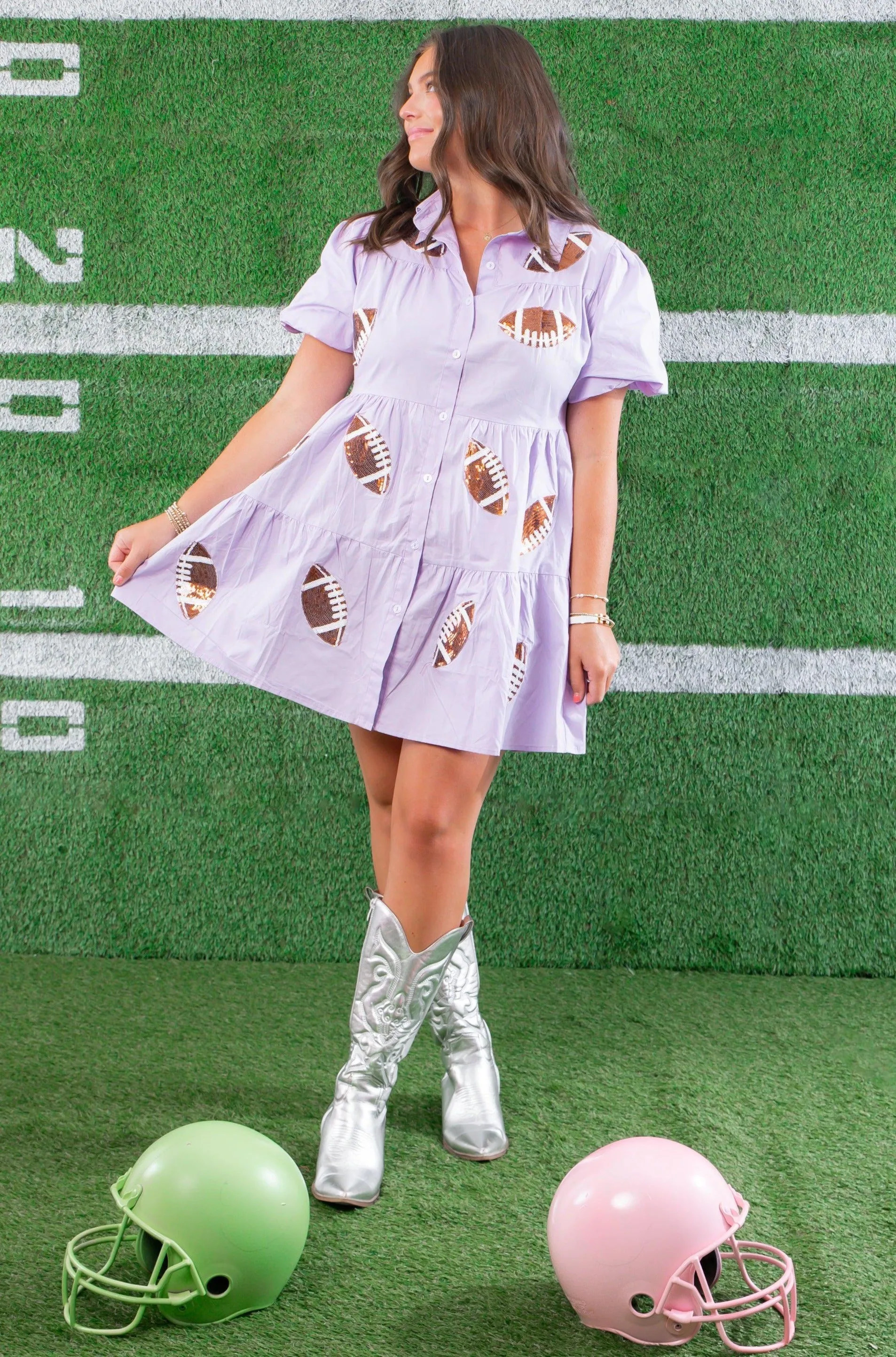 Lavender Sequin Football Dress