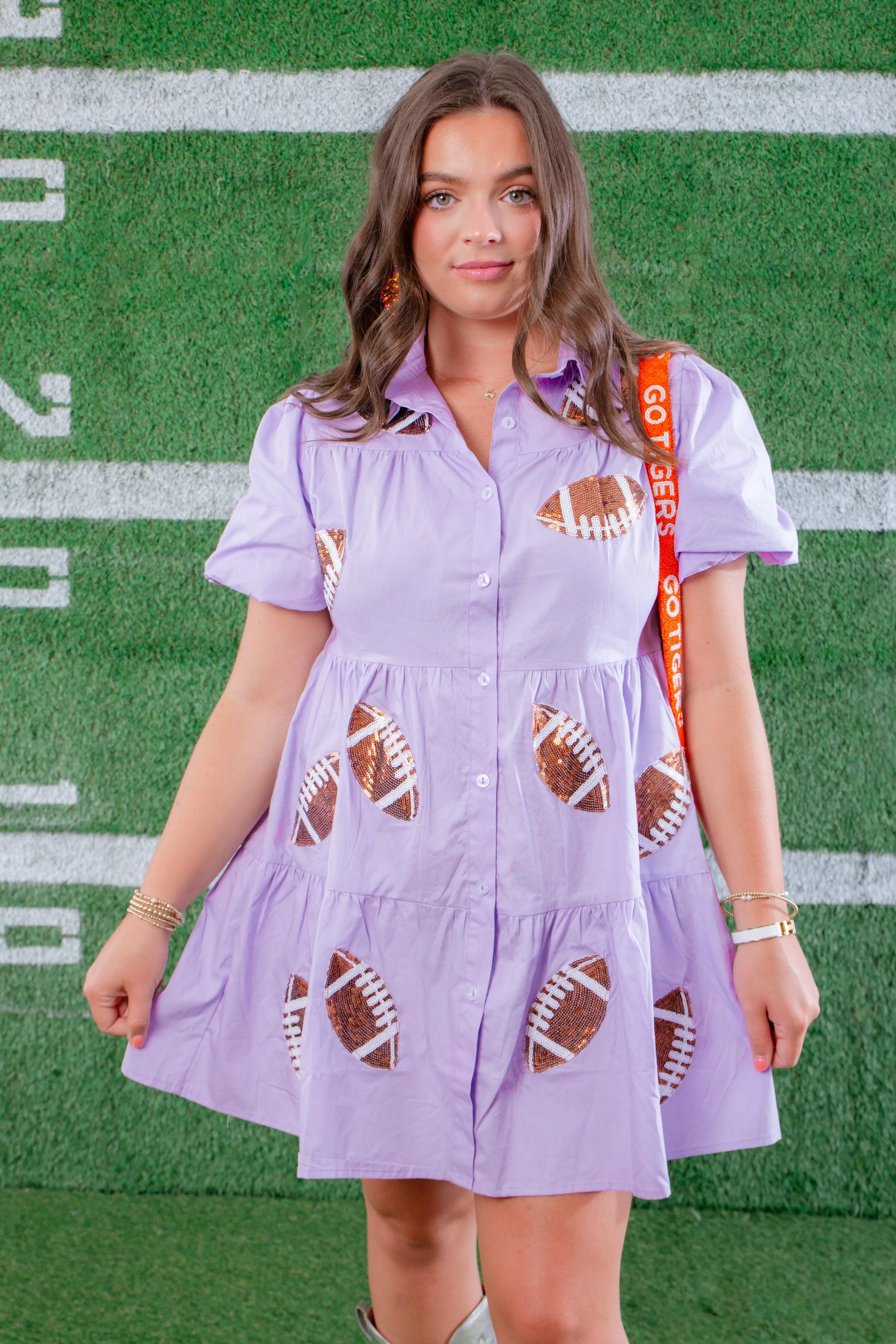 Lavender Sequin Football Dress