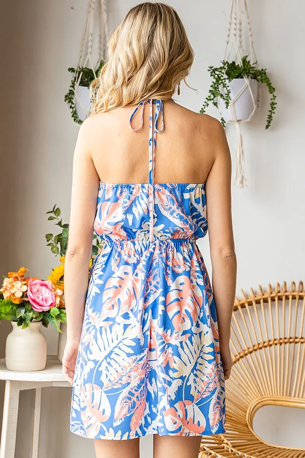 Let's Getaway Halter Neck Open Back Dress - Final Sale