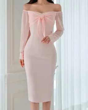 LISA Off the Shoulder Midi Dress