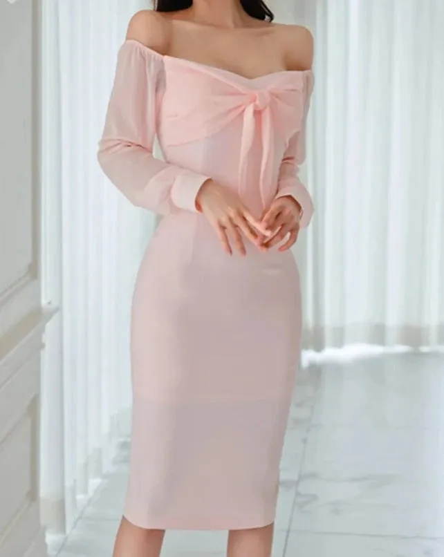 LISA Off the Shoulder Midi Dress