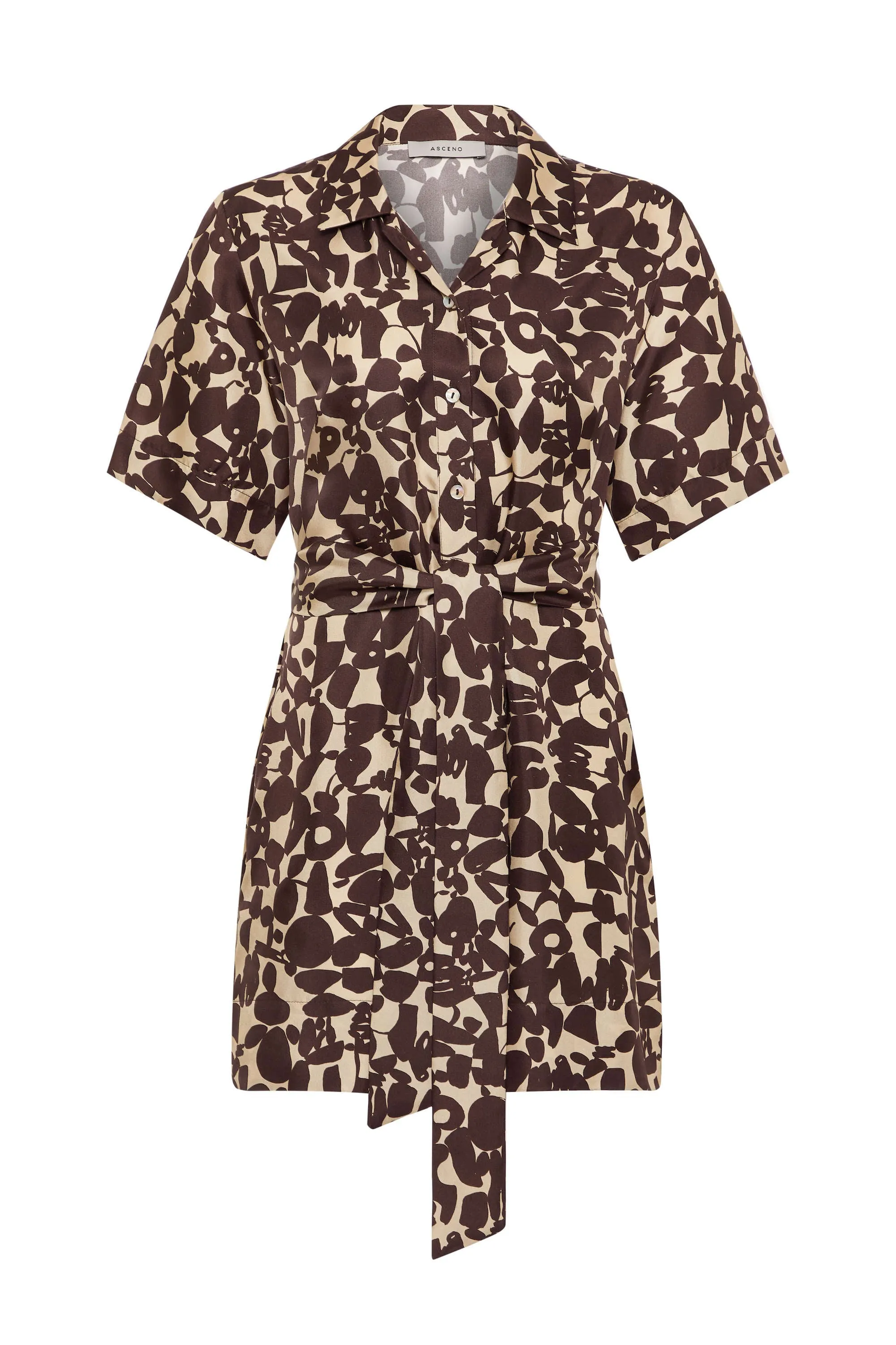 Lucca Dress Espresso Pebble Silk Twill