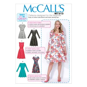M7313 Misses'/Women's Flared Dresses