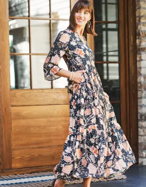MAISIE MIDI DRESS 1859 LIGHTHOUSE STARRY FLORAL STATE