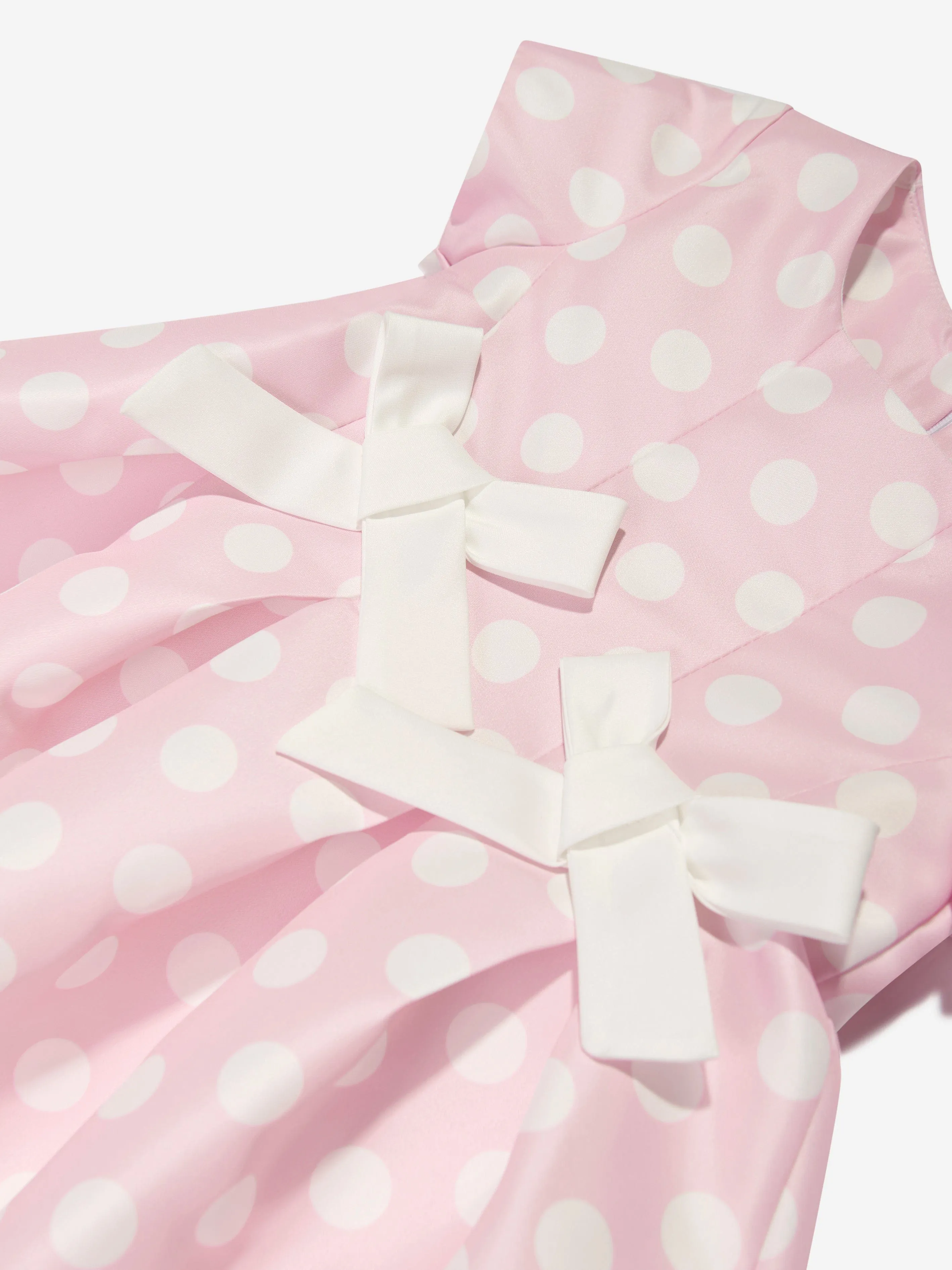 Mama Luma Girls Polka Dot Dress in Pink