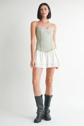 MINI SLEEVELESS DENIM DRESS