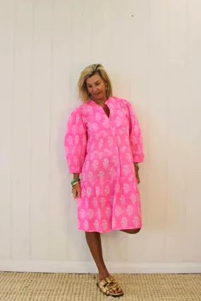 Monroe Dress | Mega Pink Floral