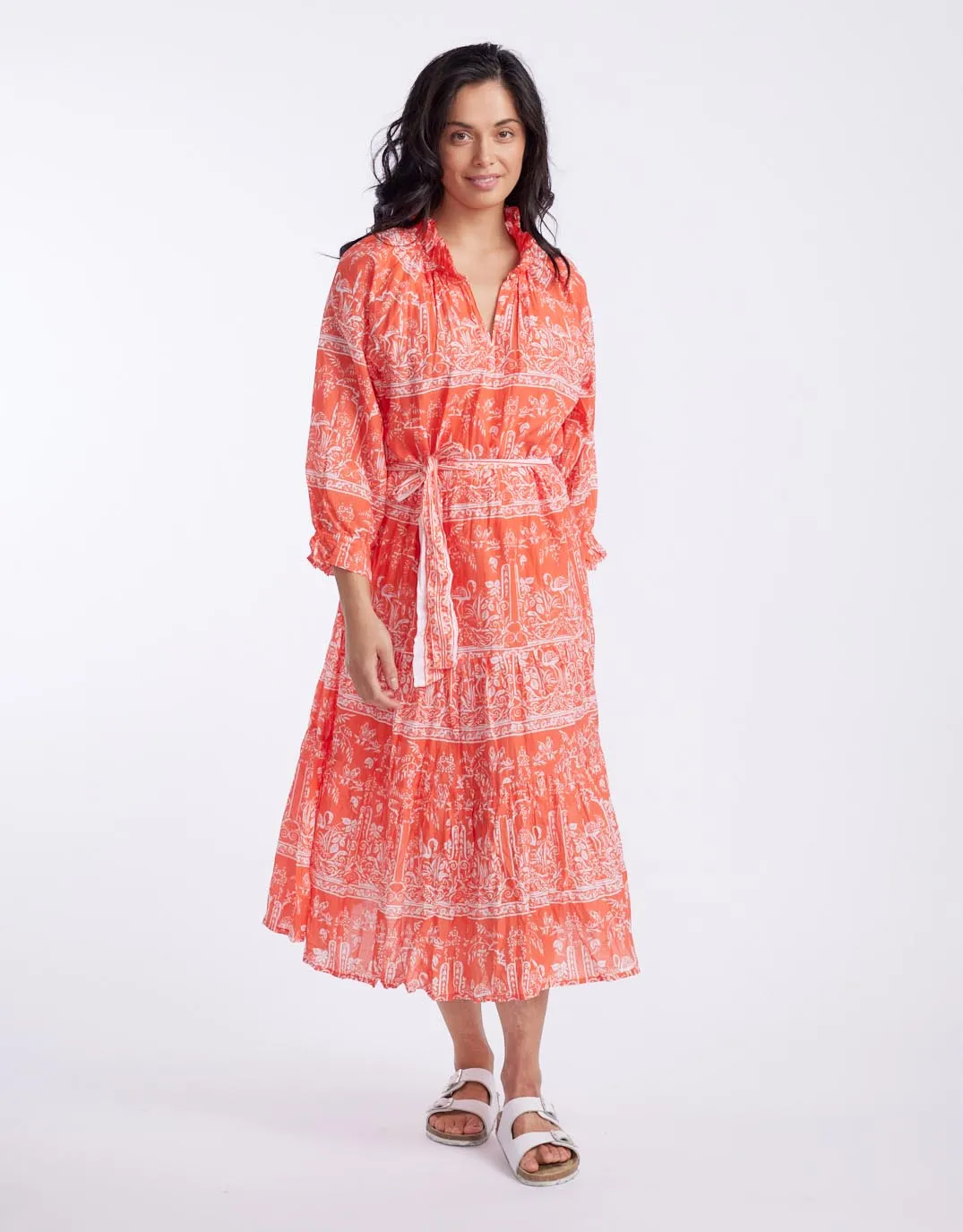 Mystic Byron Midi Dress - Orange