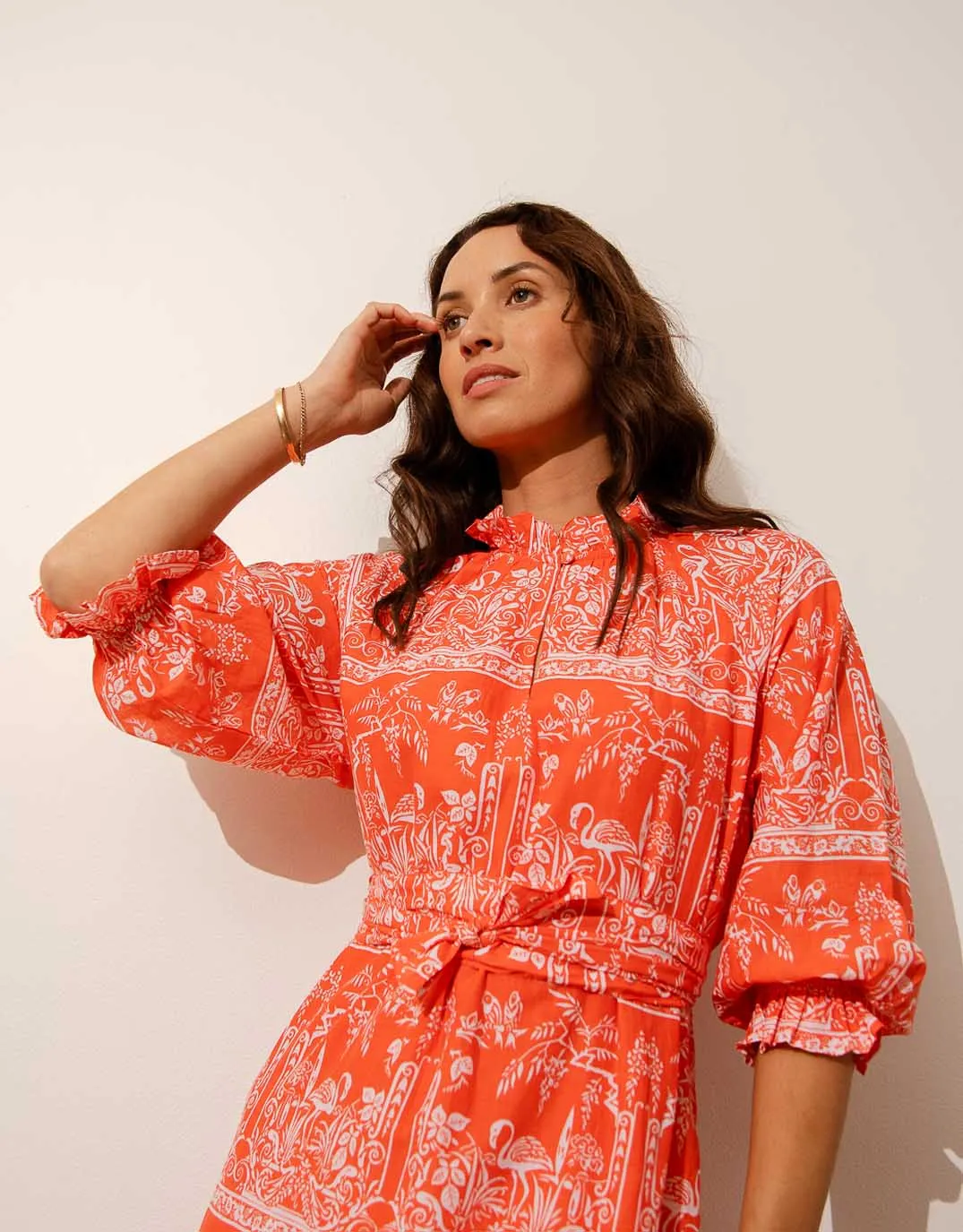 Mystic Byron Midi Dress - Orange