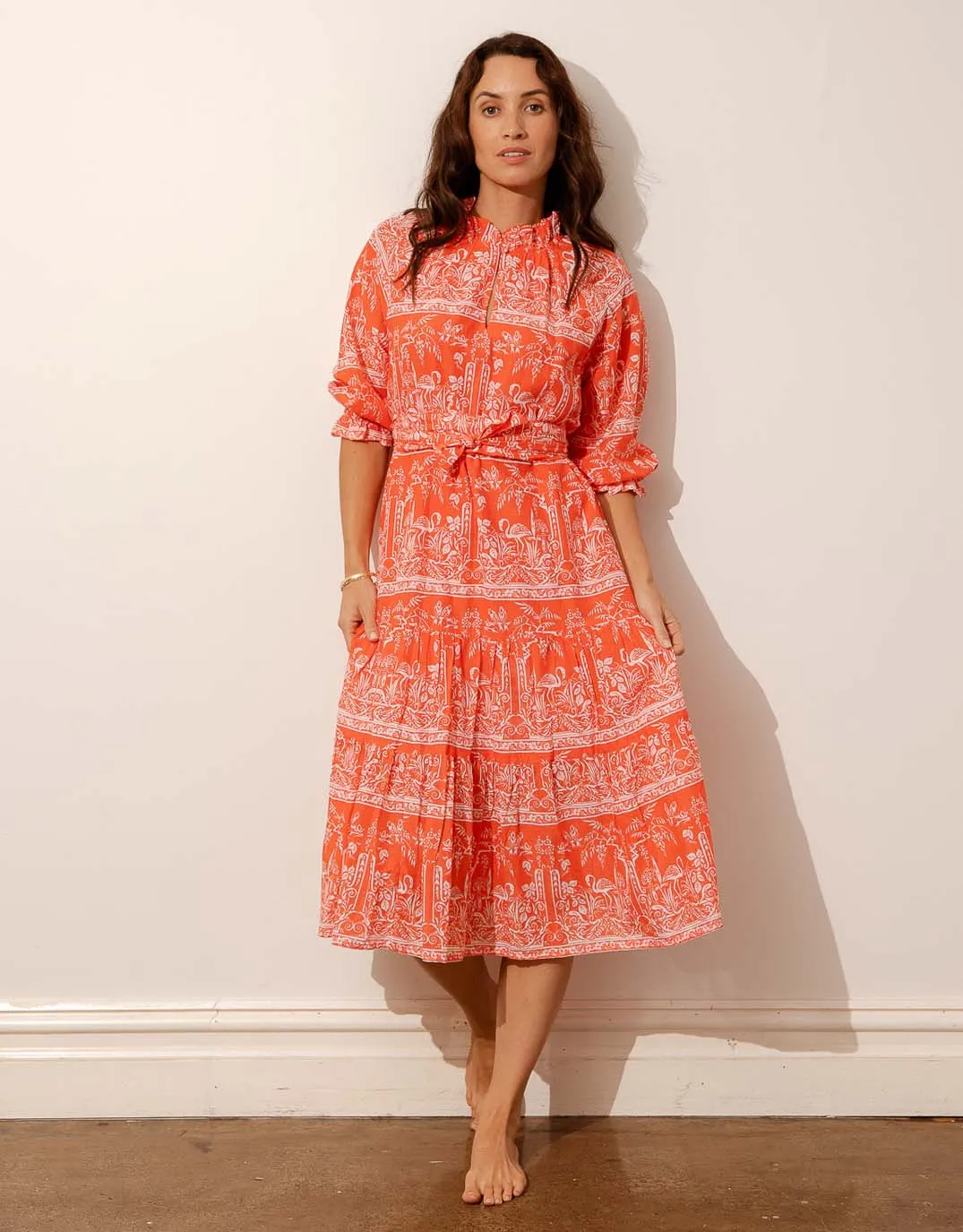 Mystic Byron Midi Dress - Orange