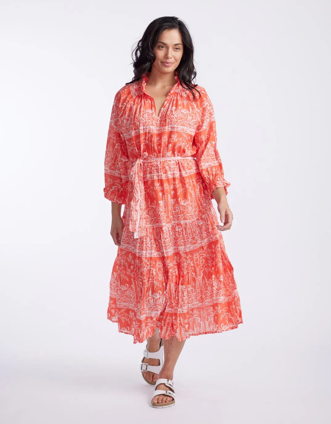 Mystic Byron Midi Dress - Orange
