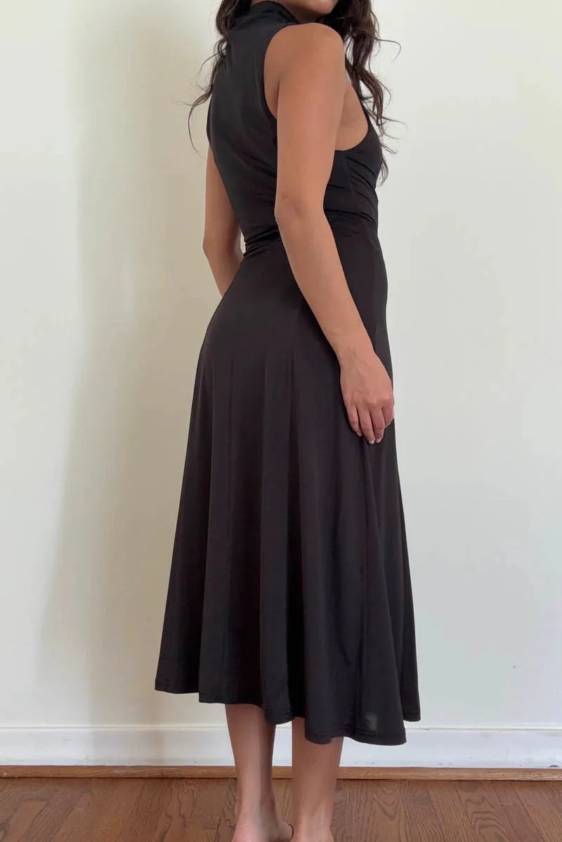 Nina Swing Midi Dress - Black