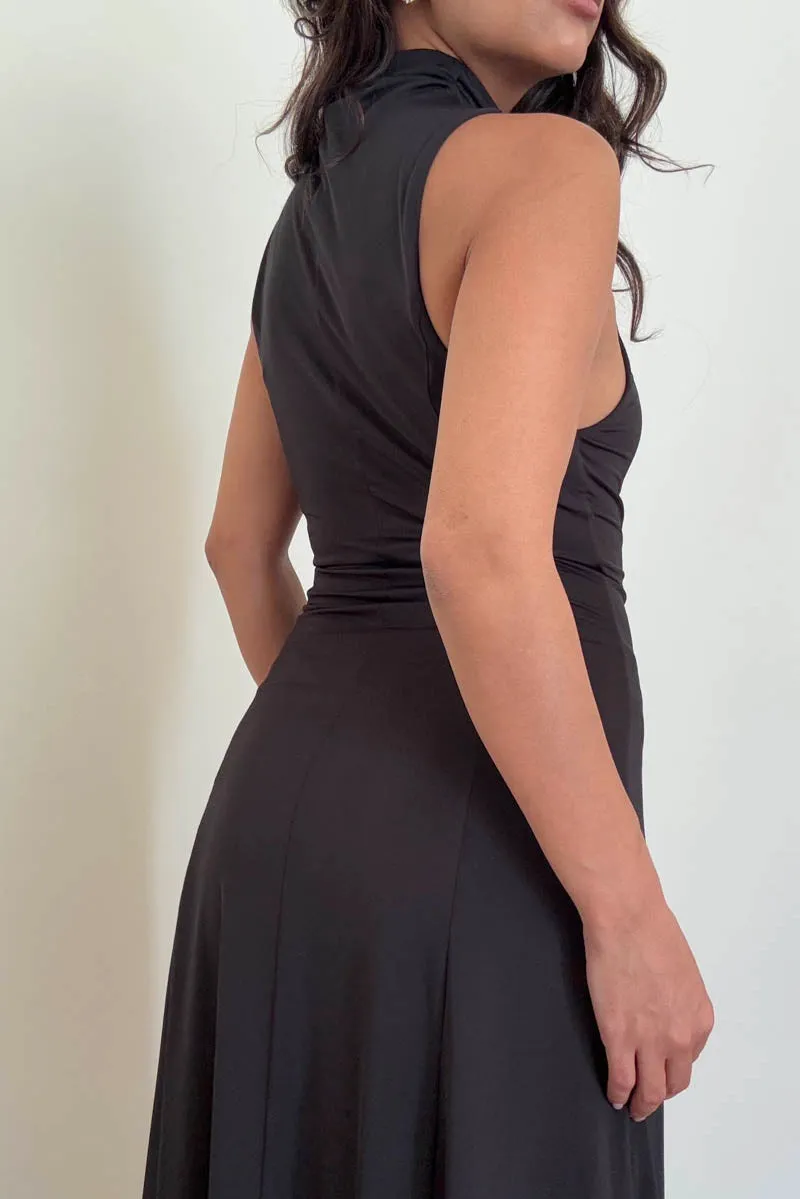Nina Swing Midi Dress - Black