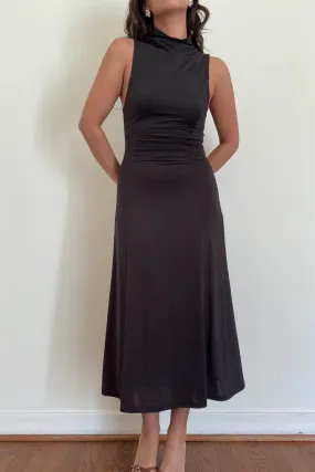 Nina Swing Midi Dress - Black