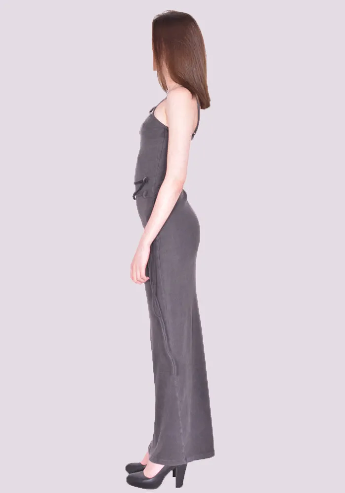 OTTOLINGER 0407901 KNITTED CHARMED RIP MAXI DRESS WASHED BLACK