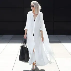 Oversize Side Slit Stylish Shirt Dress