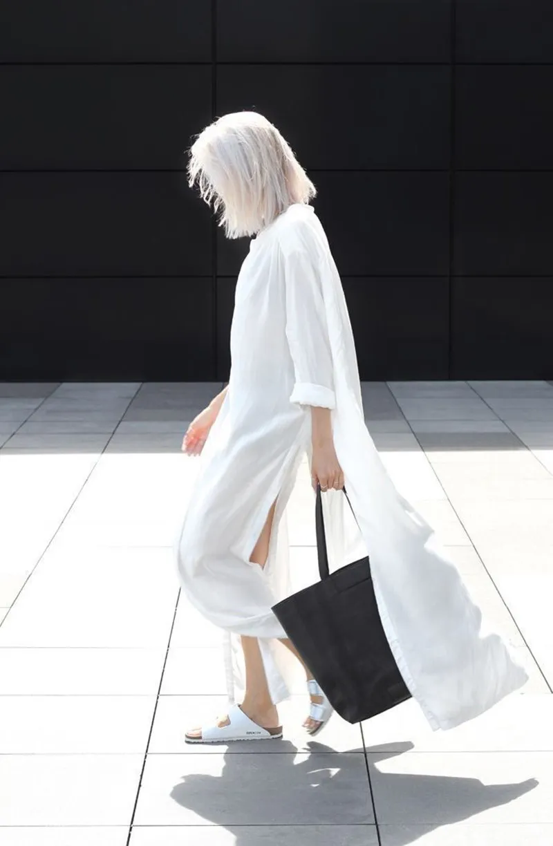 Oversize Side Slit Stylish Shirt Dress