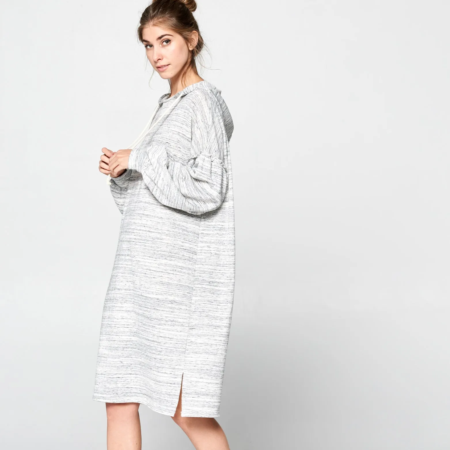 Oversized Marled Sweatshirt Dress