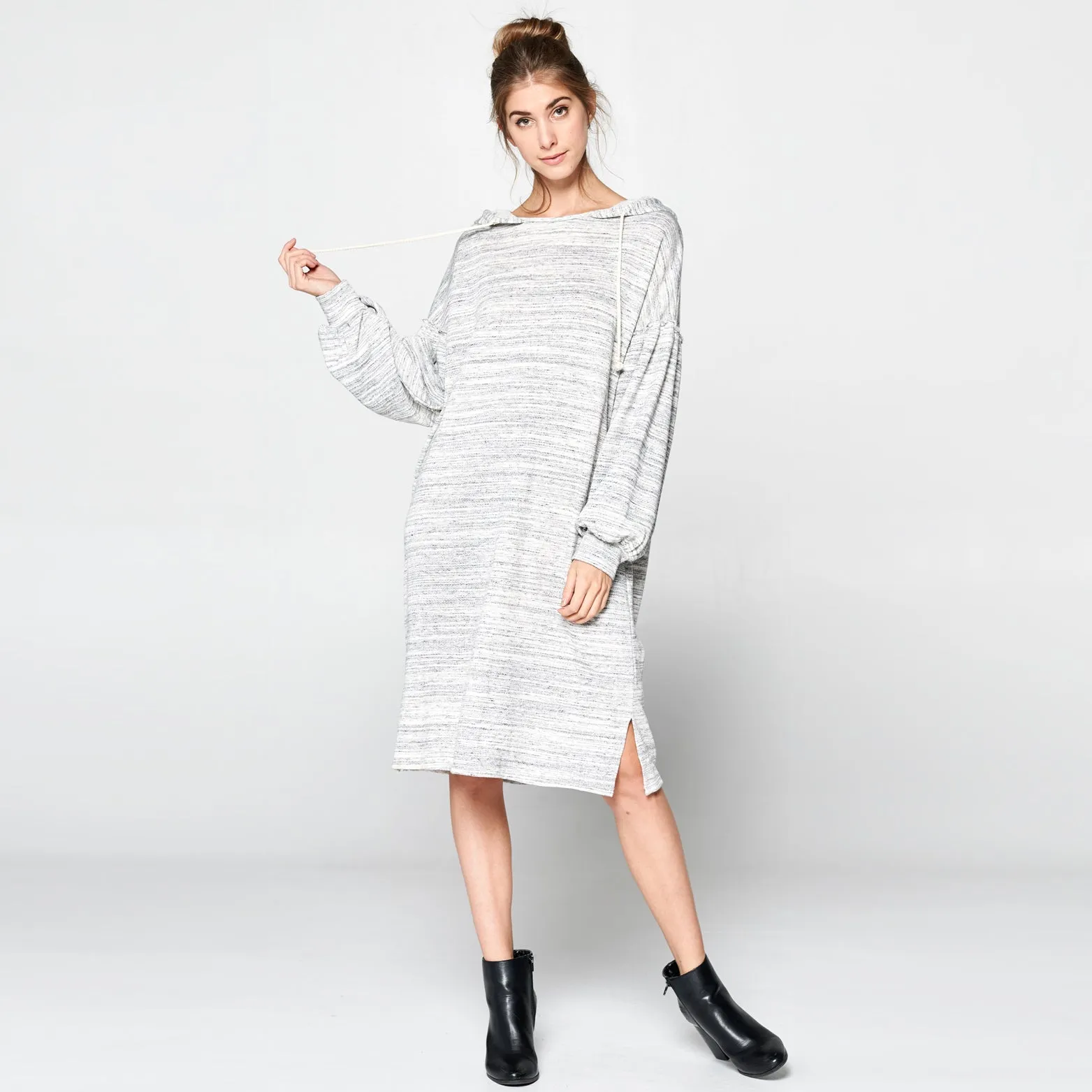 Oversized Marled Sweatshirt Dress