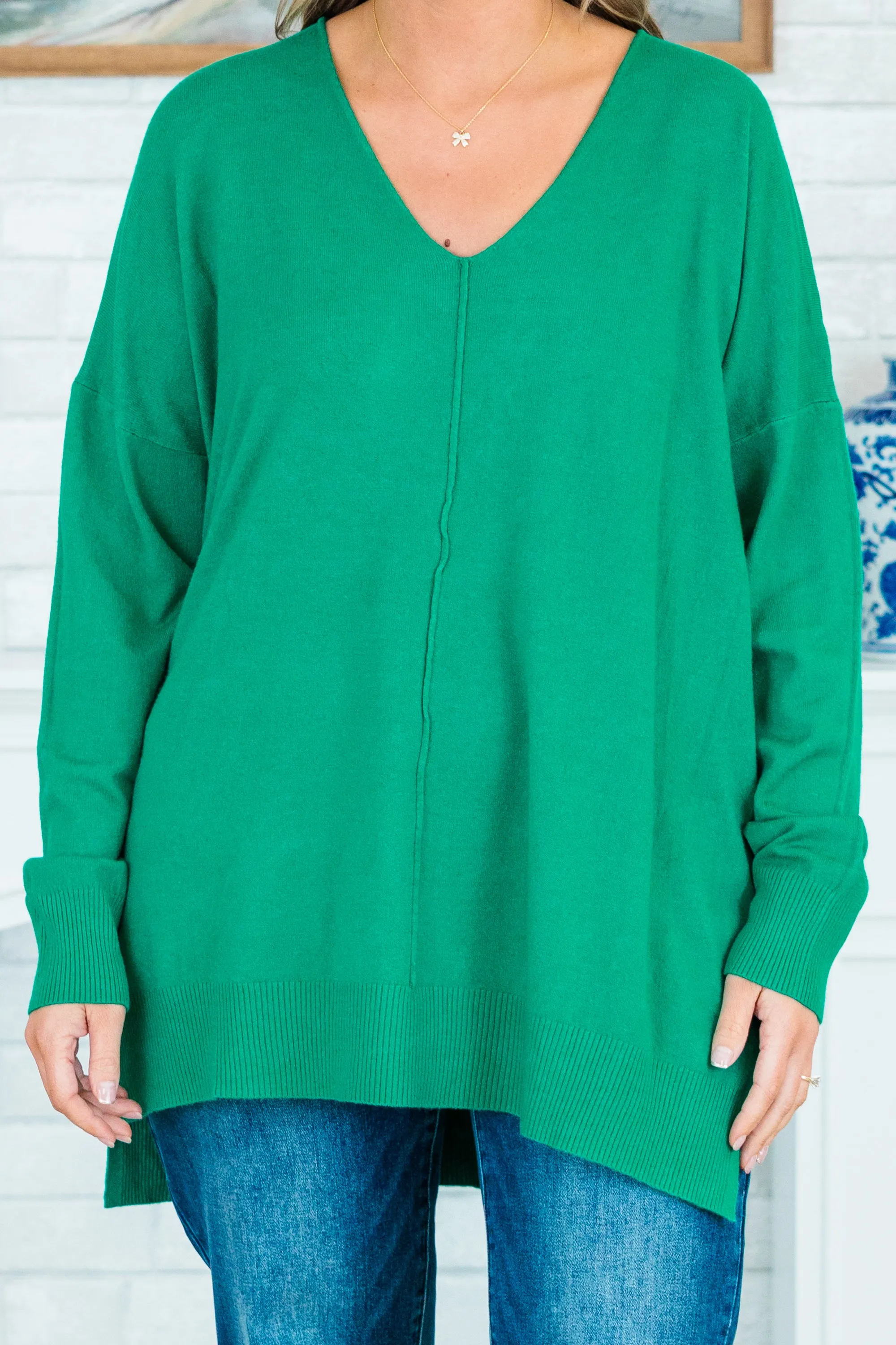 Perfect For Outside Sweater, Heather Kelly Green