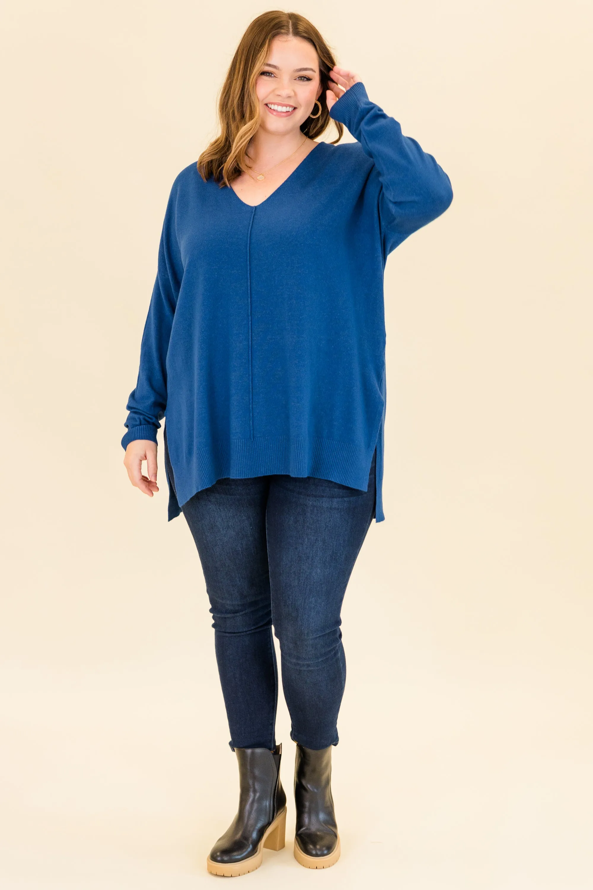 Perfect For Outside Sweater, Heather Light Navy