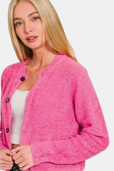 Playful Pink Sweater Cardigan