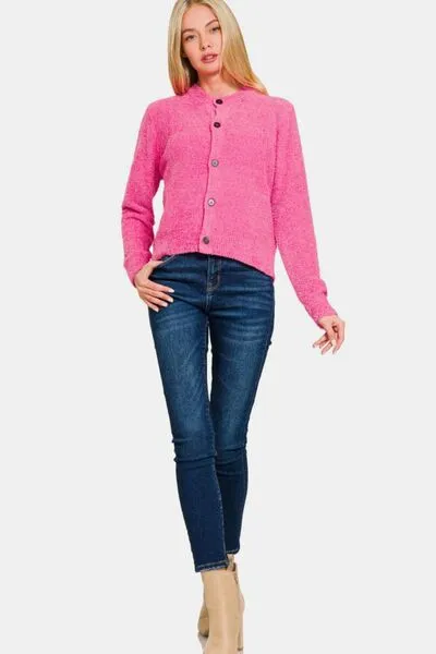 Playful Pink Sweater Cardigan