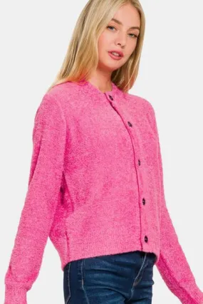 Playful Pink Sweater Cardigan