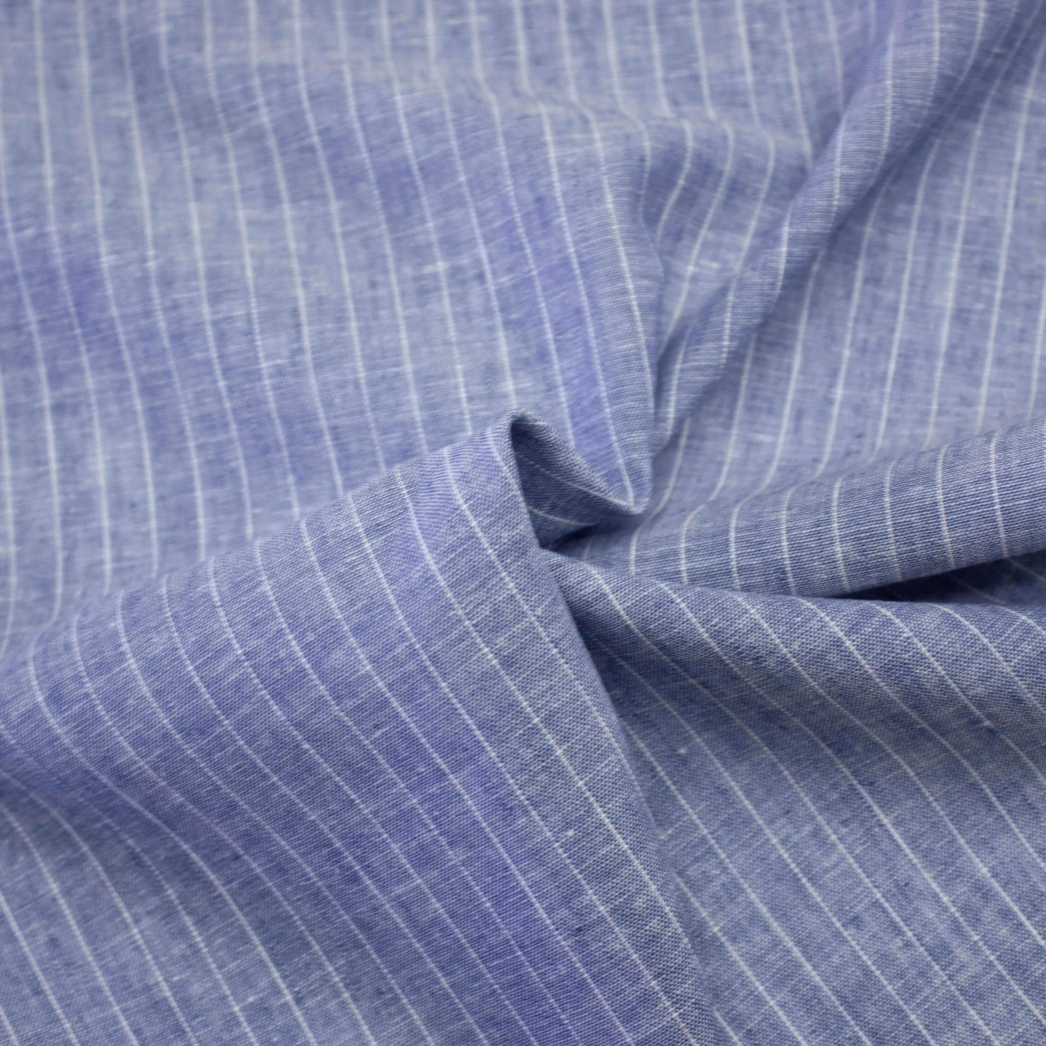 Ralph Denim Blue Striped Linen SHOWROOM SAMPLE 34CM X 60CM