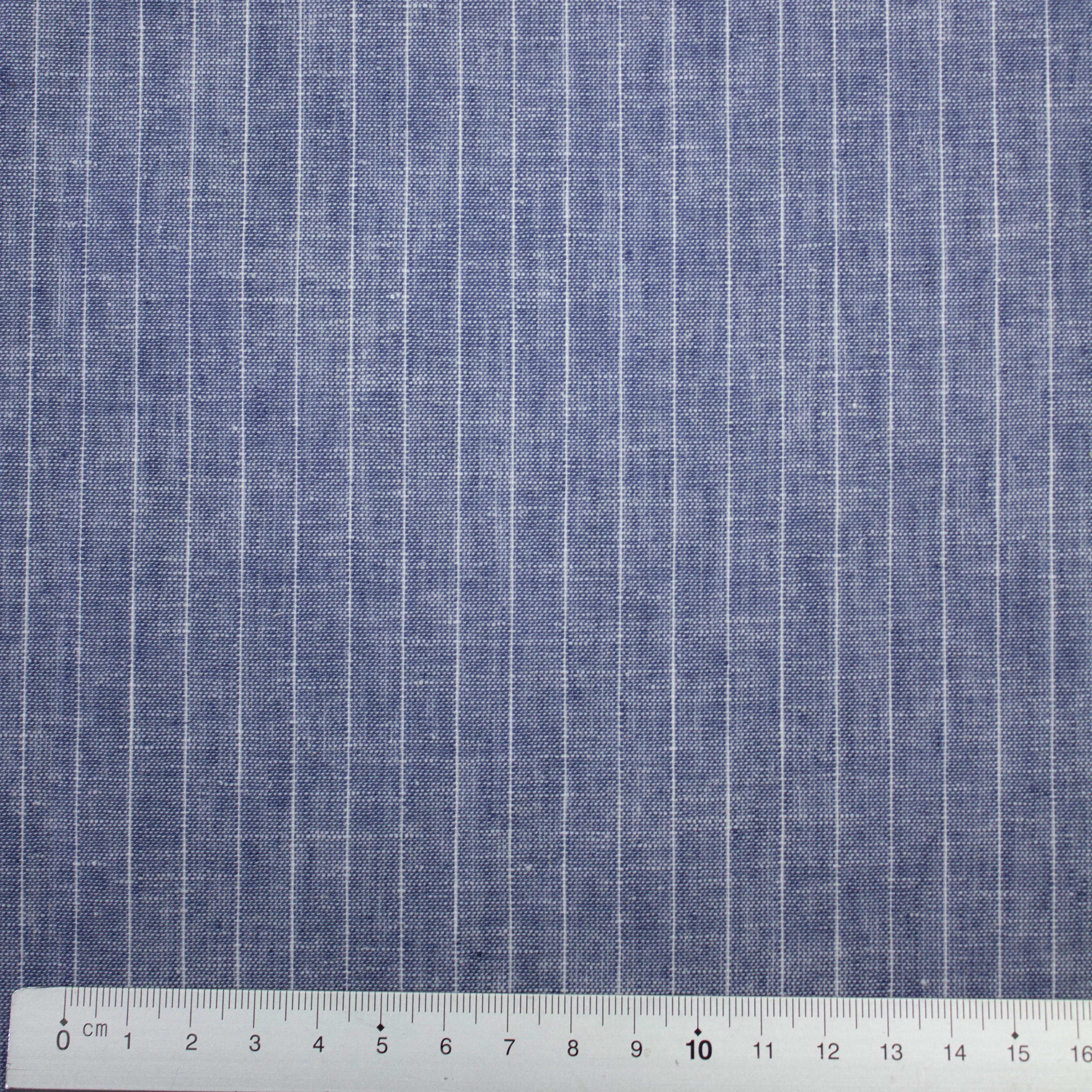 Ralph Denim Blue Striped Linen SHOWROOM SAMPLE 34CM X 60CM