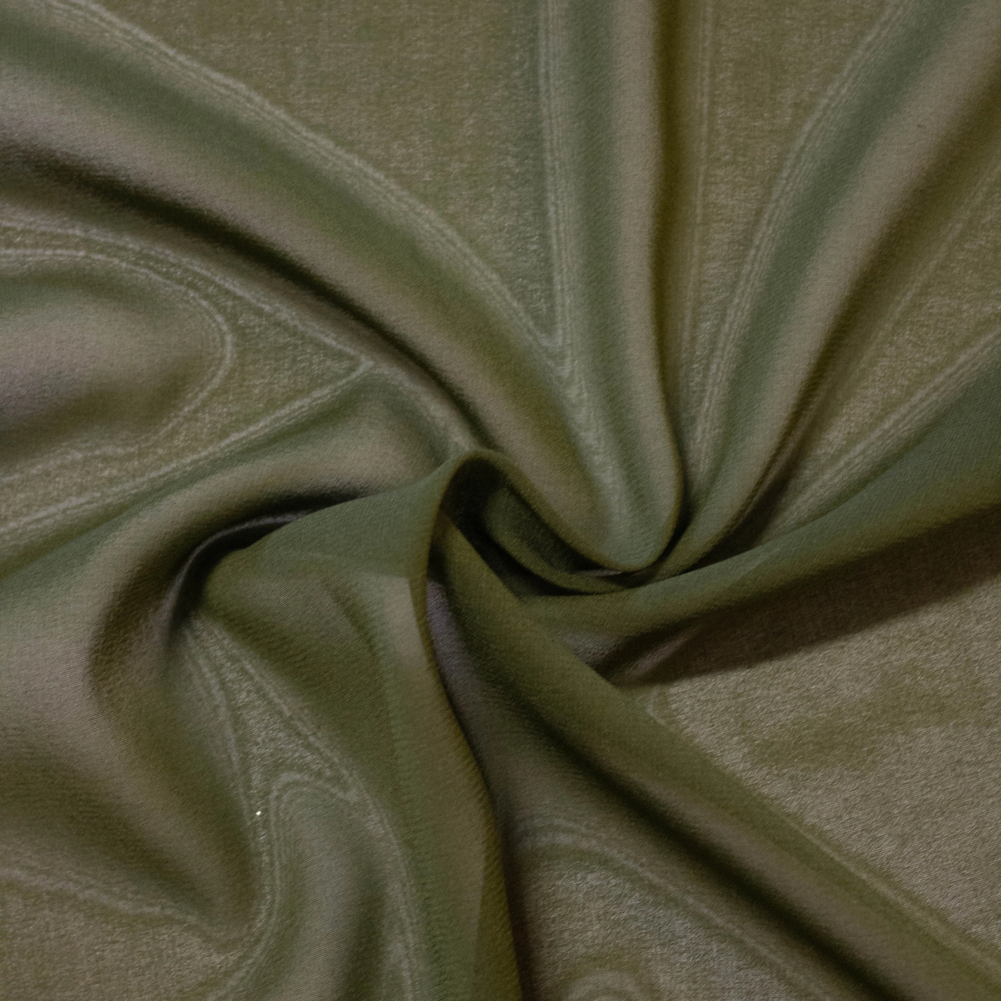 Retna Khaki Green Silk Chiffon