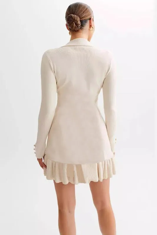 Ribbed cuffs and hem sweater dress