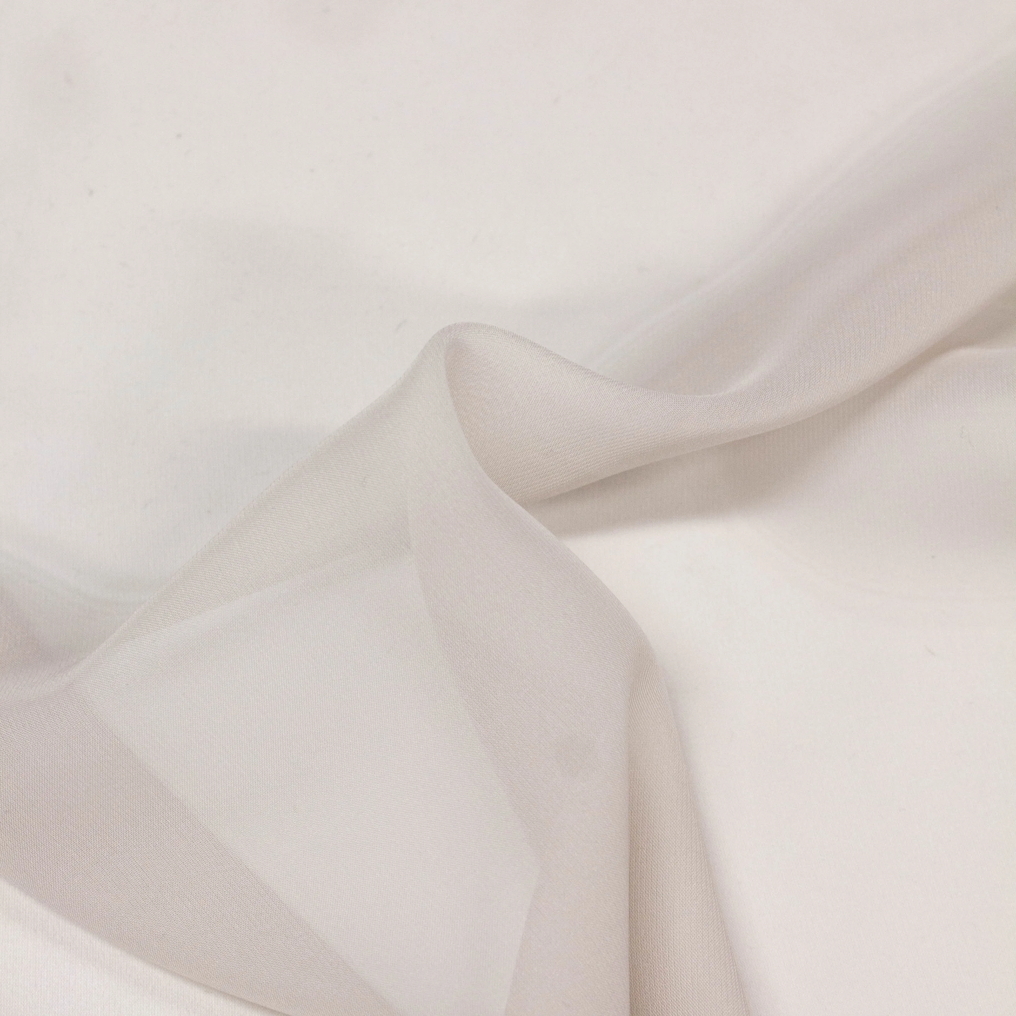 Rilan Mushroom White Polyester Voile