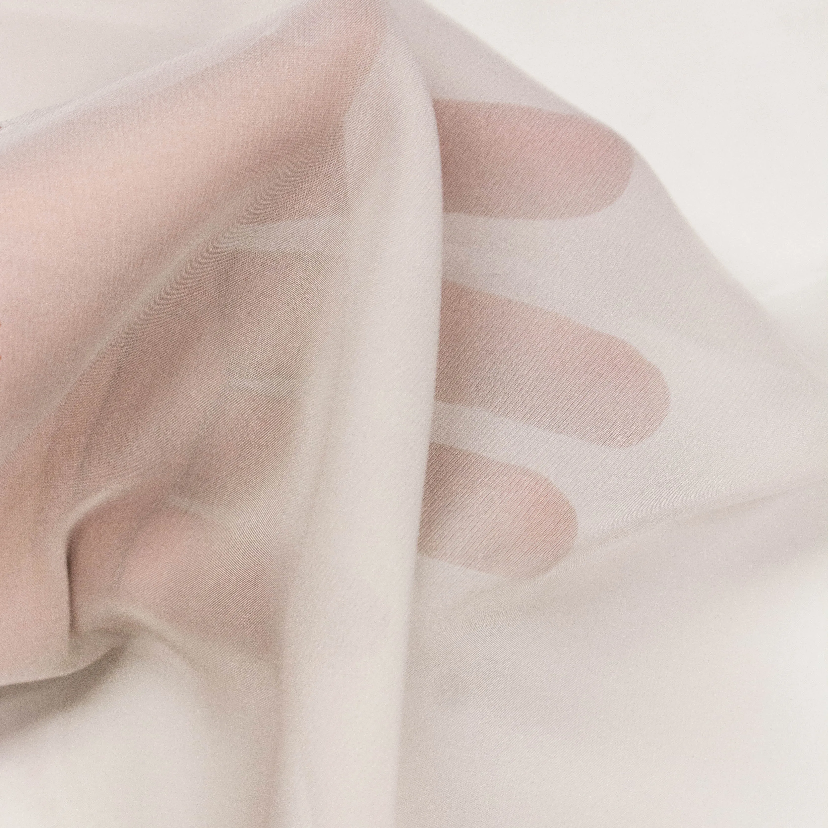 Rilan Mushroom White Polyester Voile