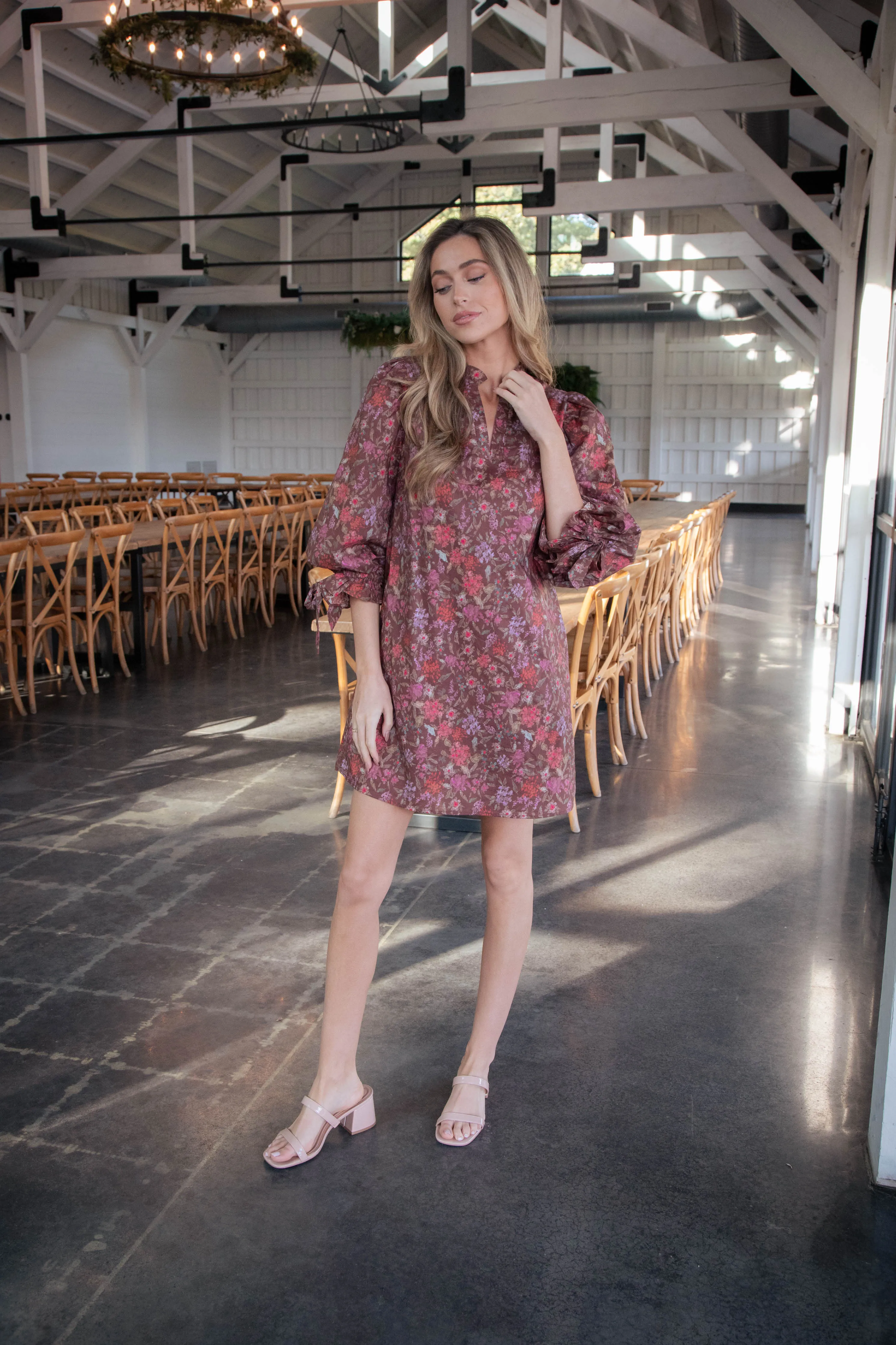 Roxy Floral Poplin Dress, Brown
