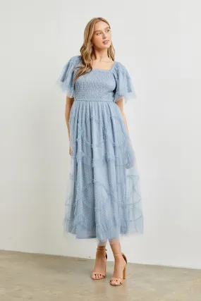 Ruffle Detail Long Dress