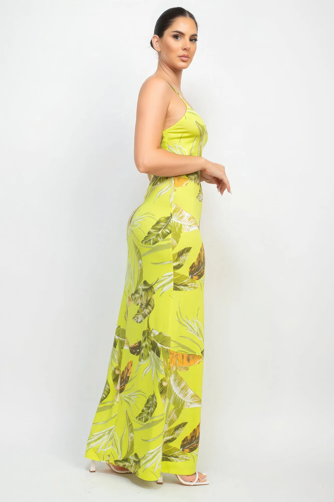 Scoop Tropical Print Maxi Dress