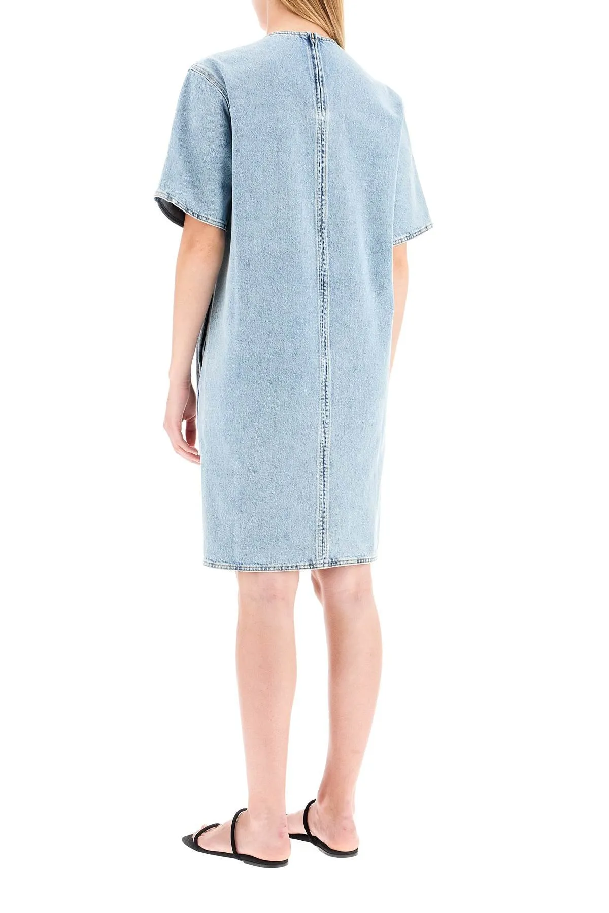 short denim dress 243 WRD0123 FB0045 COOL BLUE
