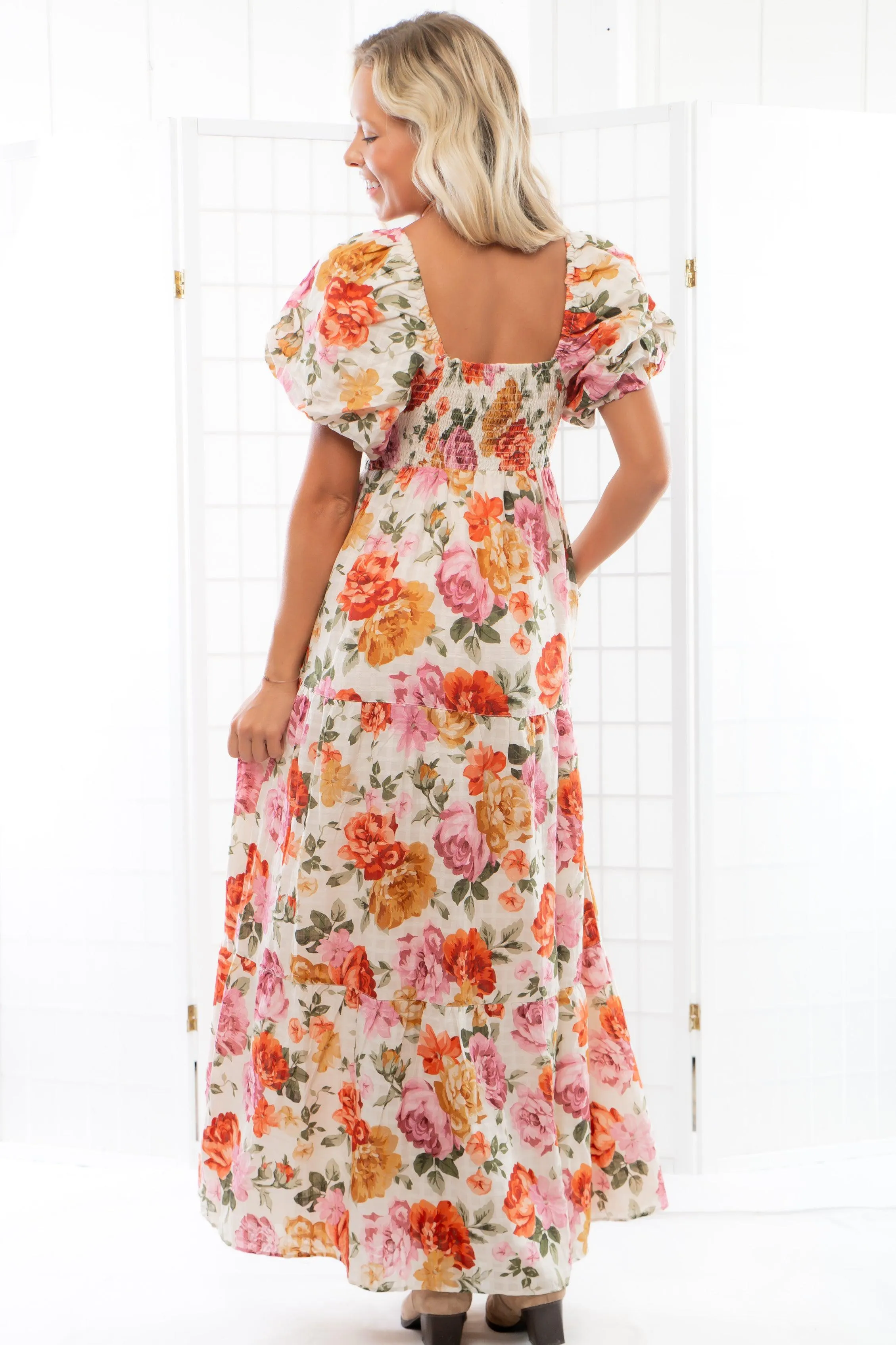 Show Me Your Mumu Ivory Hillside Floral Joanna Midi Dress