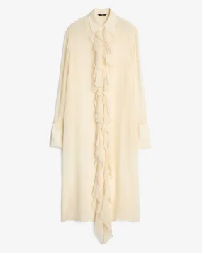 Silk Ruffle Dress in Solitary Star