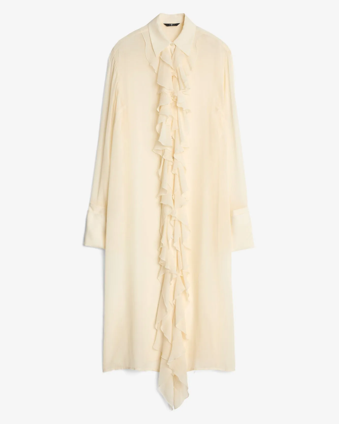 Silk Ruffle Dress in Solitary Star