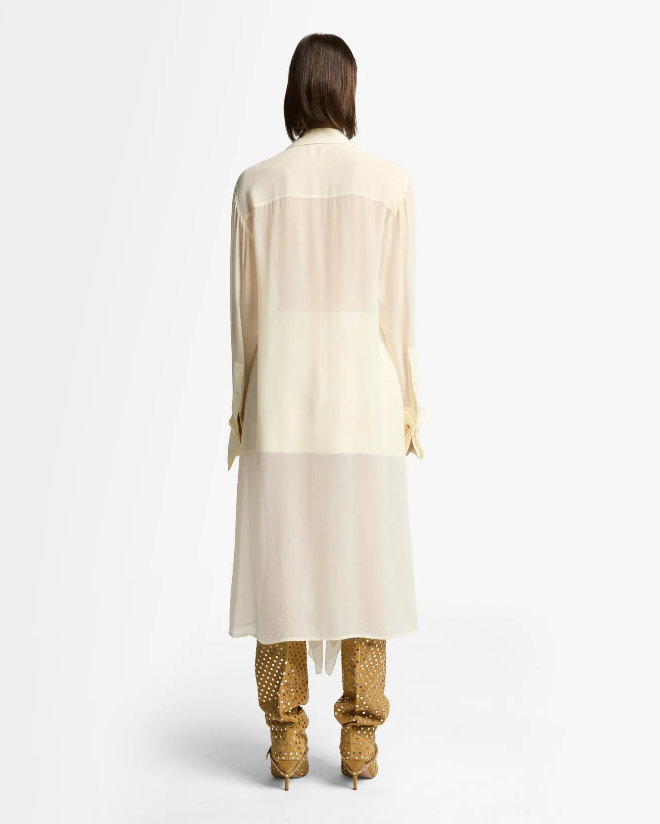 Silk Ruffle Dress in Solitary Star