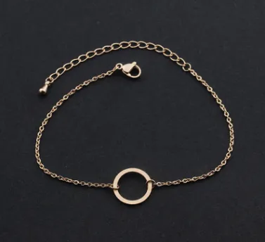 Simple round life ring bracelet stainless steel minimalist bracelet