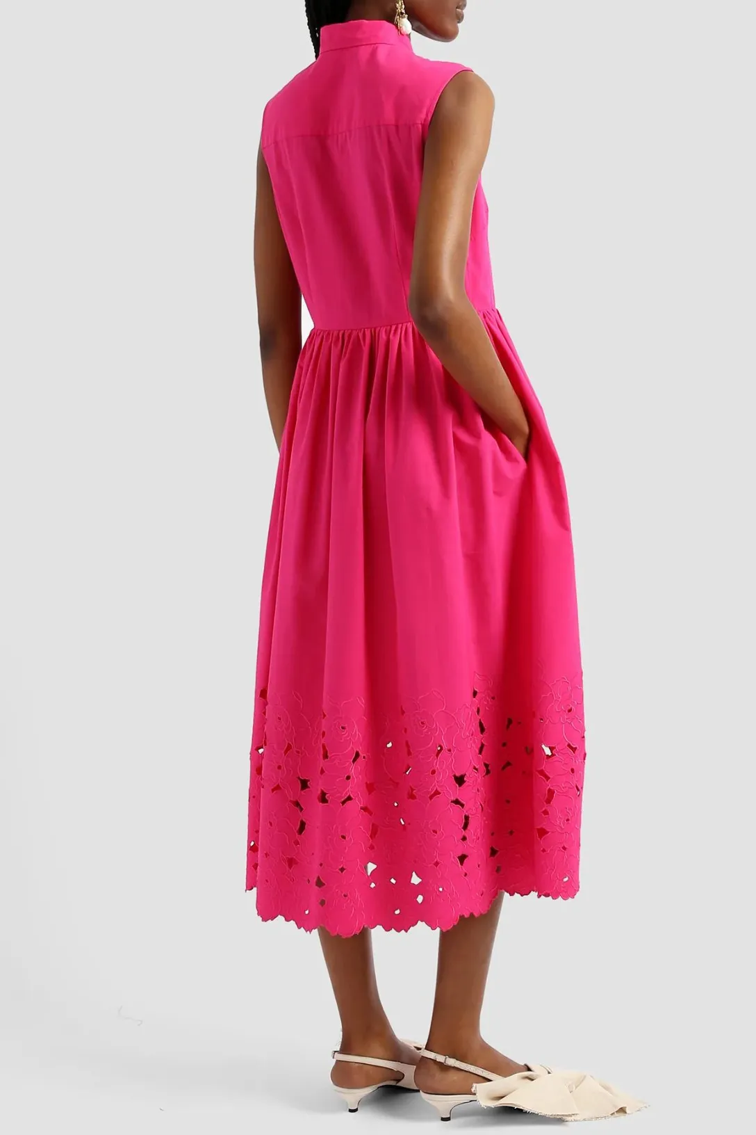 Sleeveless Ankle Length Shirt Dress | Cerise