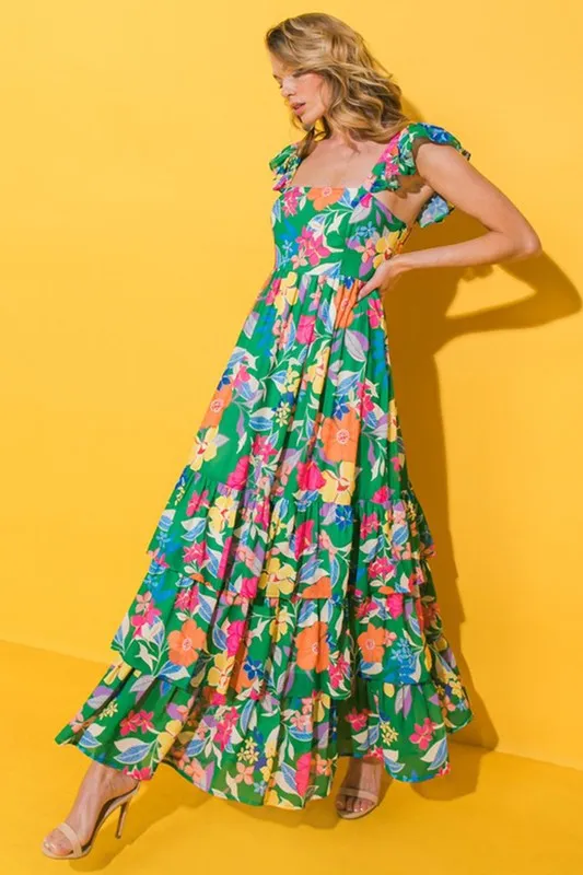 Sleeveless Ruffle Tiered Maxi Dress